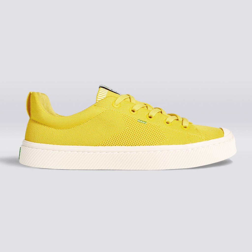 IBI Cariuma Low Top Bamboo Weave Knit Vegan Jaune Homme | VMT-6616917